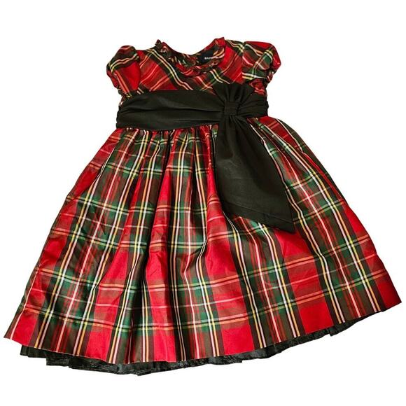 Ralph Lauren 24M Holiday flared dress. Red black. Classic. Old money. British